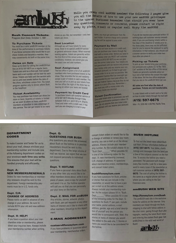 AmBush Mailer 1997