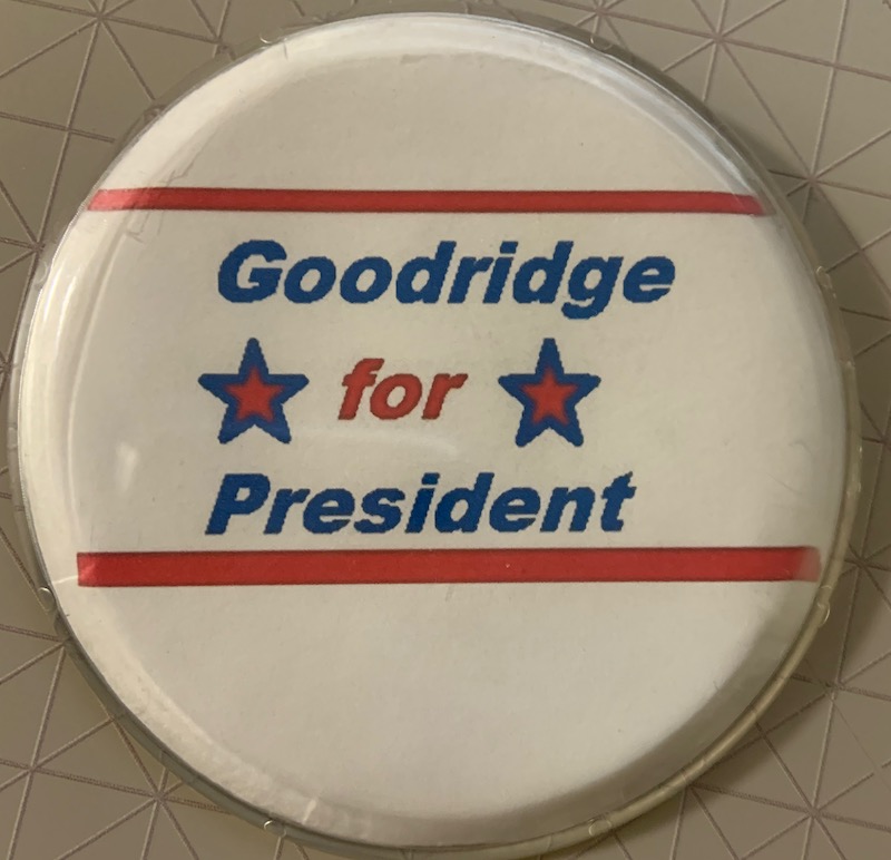 Bush army goodridge for president button